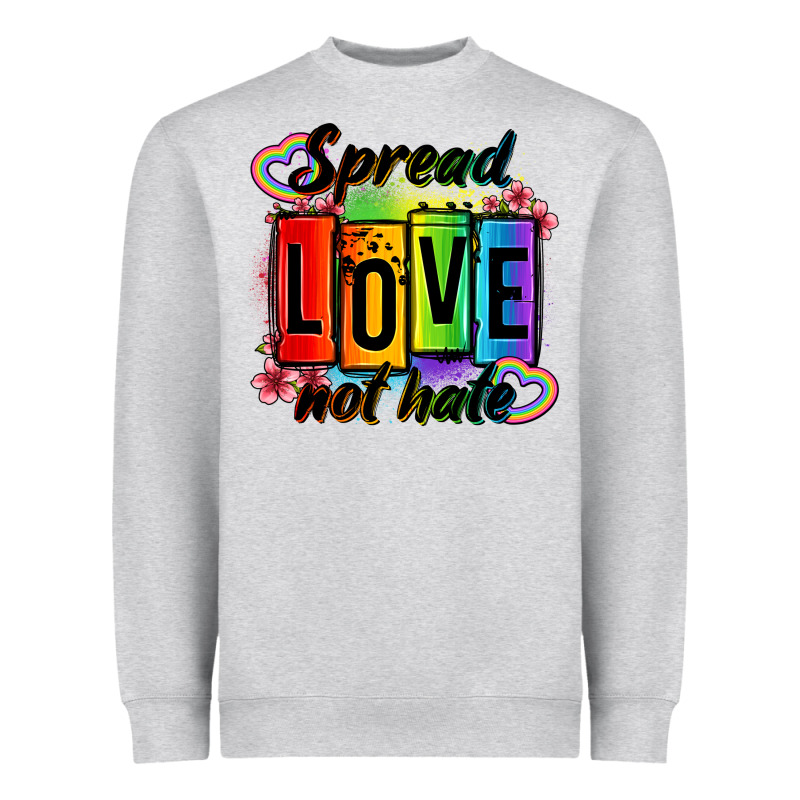 Spread Love Not Hate Heavyweight Sweatshirt by OliviaCreatesArt | Teevron