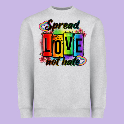 Spread Love Not Hate Heavyweight Sweatshirt Designed By Oliviacreatesart