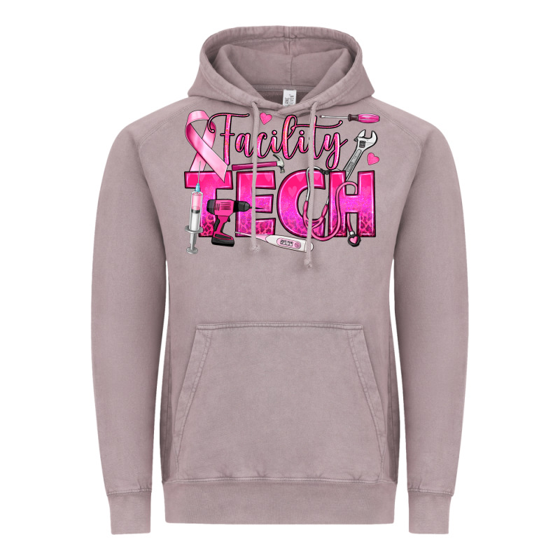 Breast Cancer Facility Tech Vintage Hoodie by texasbilliewilder | Teevron