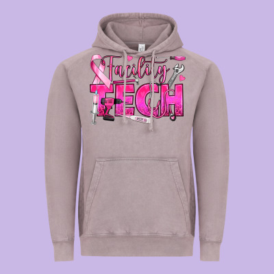Breast Cancer Facility Tech Vintage Hoodie Designed By Texasbilliewilder