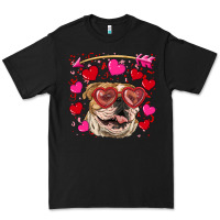 Black valentine's day  brown english bulldog Premium Tee - RanaPortraitStore