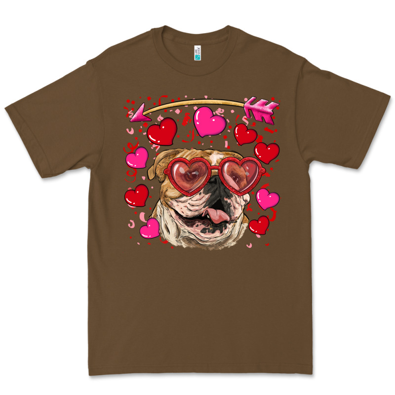 Valentine's Day  Brown English Bulldog Premium Tee by RanaPortraitStore | Teevron