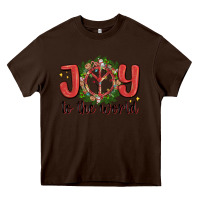 Chocolate Brown joy to the world Heavy Core Tee - MaliasSmallBusiness
