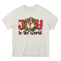 Cream joy to the world Heavy Core Tee - MaliasSmallBusiness