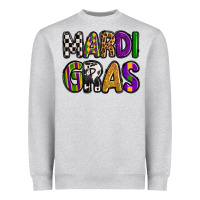 Heather Grey mardi gras copy Heavyweight Sweatshirt - OliviaCreatesArt