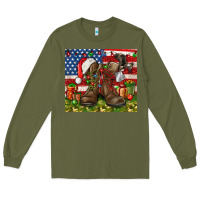 Army Green Army Veteran Boots Christmas Tumbler 4th of july Long Sleeve Tee - HowdyJamesFarm