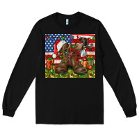 Black Army Veteran Boots Christmas Tumbler 4th of july Long Sleeve Tee - HowdyJamesFarm