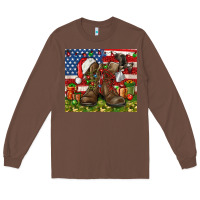Chestnut Army Veteran Boots Christmas Tumbler 4th of july Long Sleeve Tee - HowdyJamesFarm