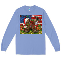 Colony Blue Army Veteran Boots Christmas Tumbler 4th of july Long Sleeve Tee - HowdyJamesFarm
