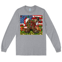 Heather Grey Army Veteran Boots Christmas Tumbler 4th of july Long Sleeve Tee - HowdyJamesFarm