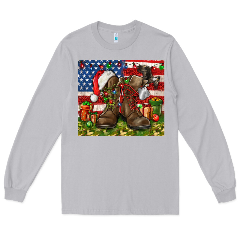 Army Veteran Boots Christmas Tumbler 4th Of July Long Sleeve Tee by HowdyJamesFarm | Teevron
