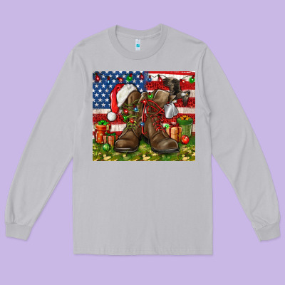 Army Veteran Boots Christmas Tumbler 4th Of July Long Sleeve Tee Designed By Howdyjamesfarm