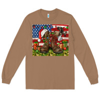 Toasted Coconut Army Veteran Boots Christmas Tumbler 4th of july Long Sleeve Tee - HowdyJamesFarm