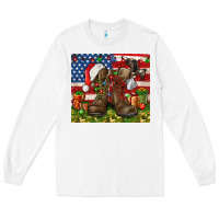 White Army Veteran Boots Christmas Tumbler 4th of july Long Sleeve Tee - HowdyJamesFarm