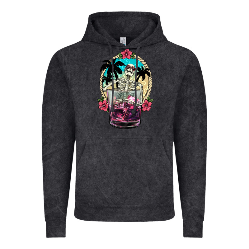 Summer Skeleton Cocktail Vintage Hoodie by NancyCooperArtShop | Teevron