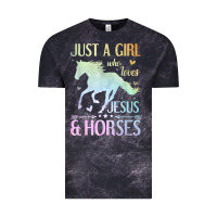 Cloud Black Jesus And Horses, Horse Gifts For Girls, Women Vintage Tee - minhPixels