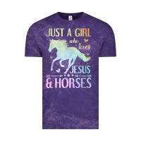 Cloud Purple Jesus And Horses, Horse Gifts For Girls, Women Vintage Tee - minhPixels