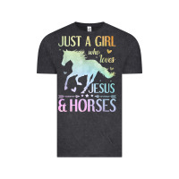 Vintage Black Jesus And Horses, Horse Gifts For Girls, Women Vintage Tee - minhPixels