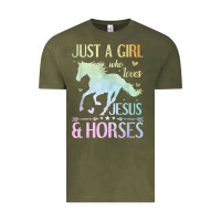 Vintage Olive Jesus And Horses, Horse Gifts For Girls, Women Vintage Tee - minhPixels