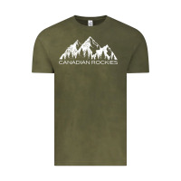 Vintage Olive Canadian Rockies Gift Canada Rocky Mountains Souvenir Vintage Tee - minhPixels