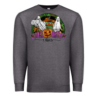 Charcoal Heather halloween vibes Premium Sweatshirt - SublimationCraftShop