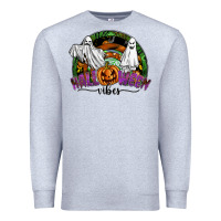 Heather Grey halloween vibes Premium Sweatshirt - SublimationCraftShop