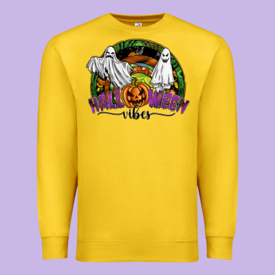 Halloween Vibes Premium Sweatshirt Designed By Sublimationcraftshop