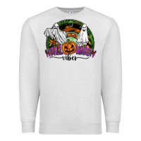 Oatmeal Heather halloween vibes Premium Sweatshirt - SublimationCraftShop