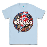 Dusty Blue Western Merica Patriotic Classic Tee - LillyAllenDesigns