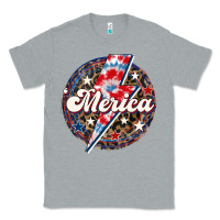 Heather Grey Western Merica Patriotic Classic Tee - LillyAllenDesigns