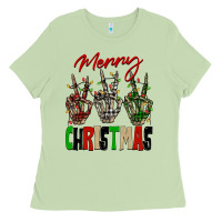 Matcha Merry Christmas skeleton hands Ladies Tee - NancyCooperArtShop