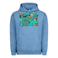 Pigment Pebble Blue gemstone cowhide glitter background Urban Hoodie - Artiststas