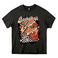 Asphalt checkered retro basketball Heavy Core Tee - MaliasSmallBusiness