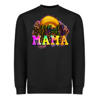Black softball mama Heavyweight Sweatshirt - OliviaCreatesArt