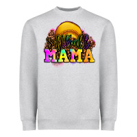 Heather Grey softball mama Heavyweight Sweatshirt - OliviaCreatesArt