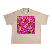 French Oak breast cancer with ribbon and butterfly seamless p Urban Heavy Tee - texasbilliewilder