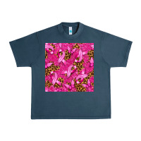 Midnight Navy breast cancer with ribbon and butterfly seamless p Urban Heavy Tee - texasbilliewilder
