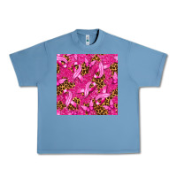 Pebble Blue breast cancer with ribbon and butterfly seamless p Urban Heavy Tee - texasbilliewilder