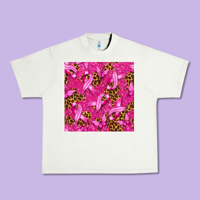 Breast Cancer With Ribbon And Butterfly Seamless P Urban Heavy Tee Designed By Texasbilliewilder