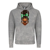 Cloud Rock Afro Messy Bun Green and White Bow Vintage Hoodie - texasbilliewilder