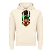 Vintage Artic Afro Messy Bun Green and White Bow Vintage Hoodie - texasbilliewilder