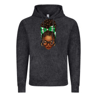 Vintage Black Afro Messy Bun Green and White Bow Vintage Hoodie - texasbilliewilder