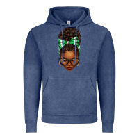 Afro Messy Bun Green And White Bow Vintage Hoodie | Teevron