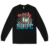 Black Back to blue 4th of july Long Sleeve Tee - HowdyJamesFarm