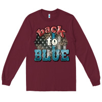 Burgundy Back to blue 4th of july Long Sleeve Tee - HowdyJamesFarm