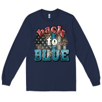 Navy Back to blue 4th of july Long Sleeve Tee - HowdyJamesFarm