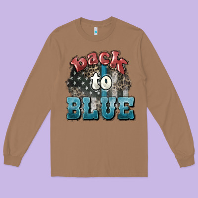 Back To Blue 4th Of July Long Sleeve Tee Designed By Howdyjamesfarm
