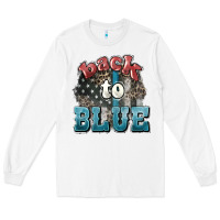White Back to blue 4th of july Long Sleeve Tee - HowdyJamesFarm