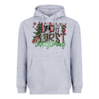 Heather Grey Baby's First Christmas Heavyweight Hoodie - CowhideDigitalArt