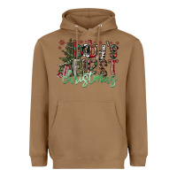 Toasted Coconut Baby's First Christmas Heavyweight Hoodie - CowhideDigitalArt